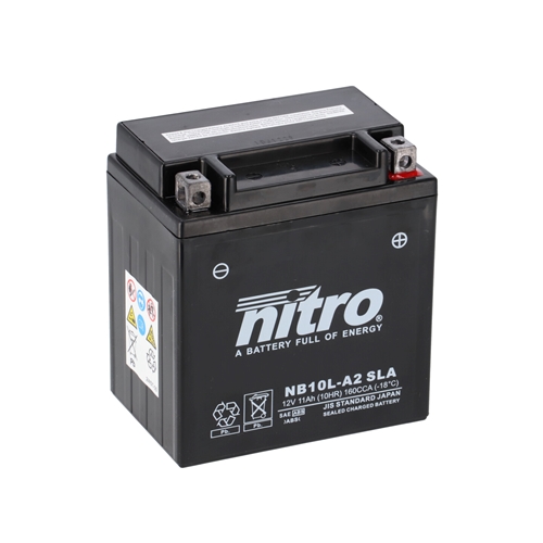 NITRO Gesloten batterij onderhoudsvrij, Batterijen moto & scooter, NB10L-A2-SLA